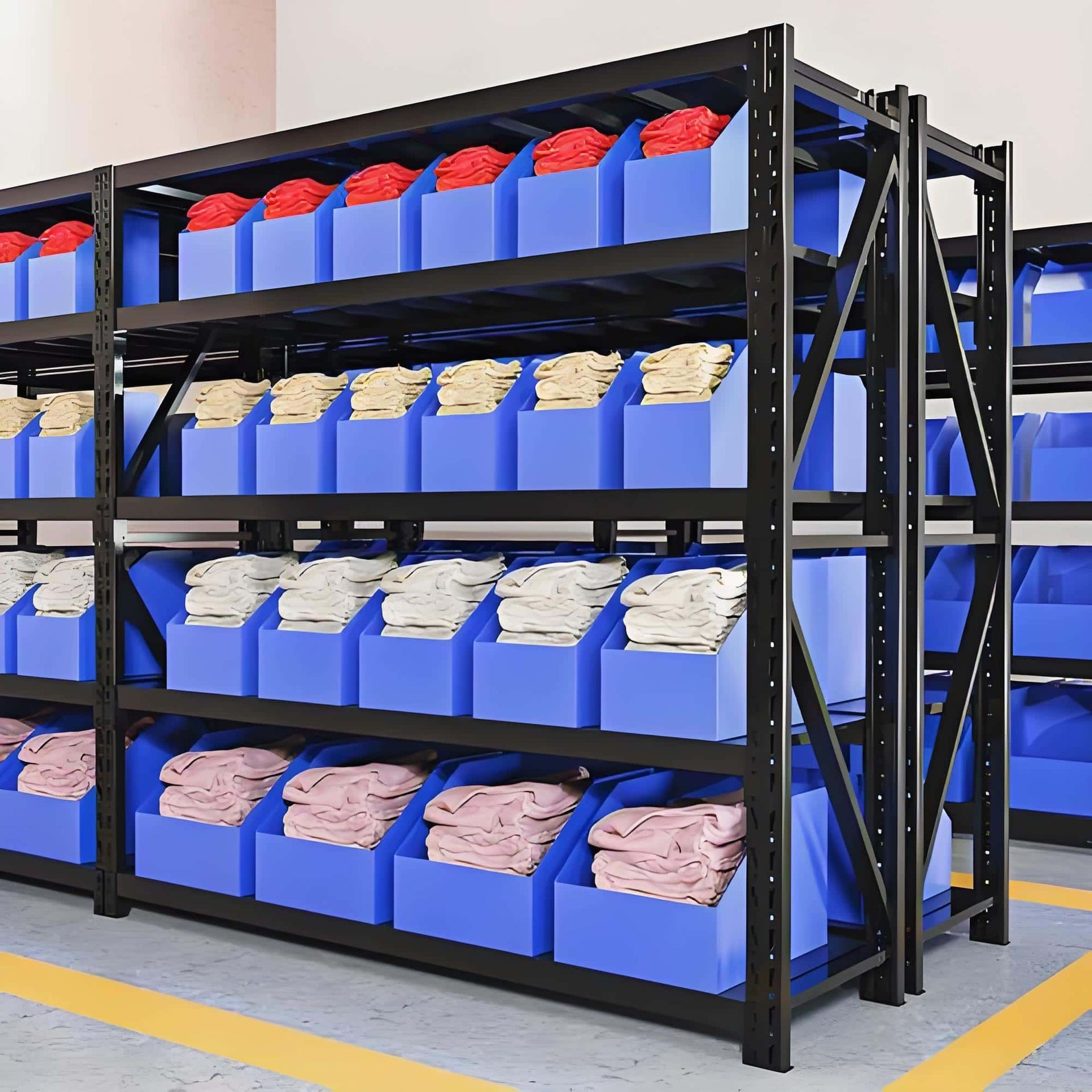 warehouse packing bins
